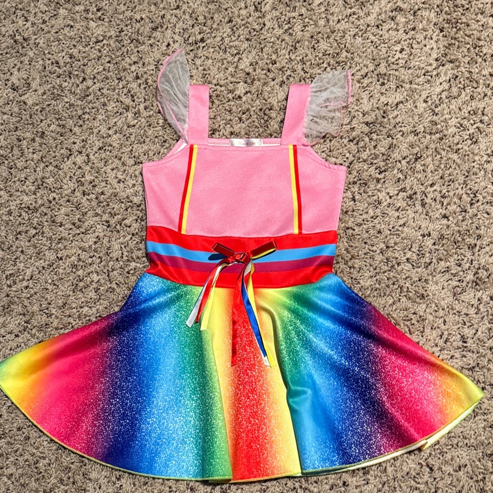 Colorful Rainbow Kids Casual Dress